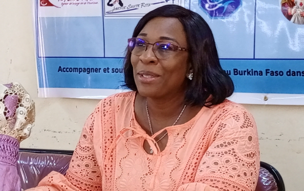 Séverine Traoré secrétaire exécutive de la fraternité des promoteurs des pèlerinages catholiques du Burkina Faso, par ailleurs responsable de l'agence Keysia's Travel 
