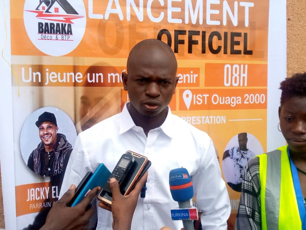 Herman Congo, gérant de l’entreprise Baraka et BTP et président de l’association des jeunes bâtisseurs du Burkina Faso et promoteur du projet de formation « un jeune, un métier d’avenir »