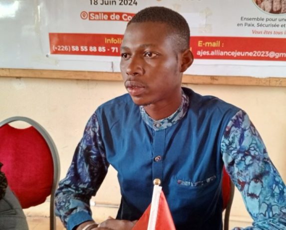 Abdoul Rahazagou Déné, président de la section Burkina de l’Alliance des jeunes des États du Sahel