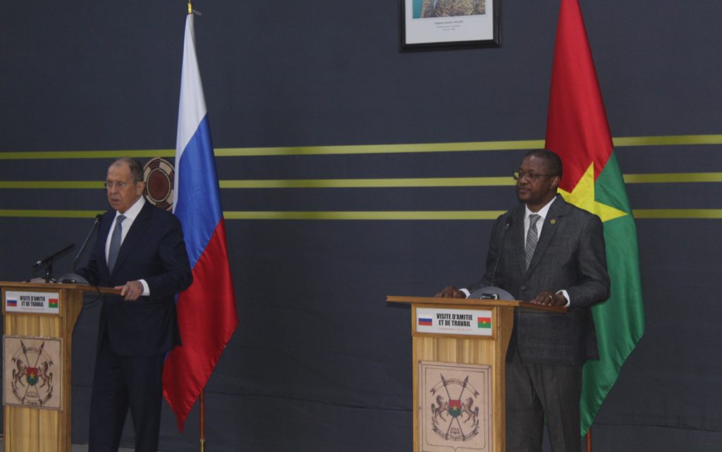Le ministre des affaires étrangères de la fédération de Russie, Sergueï Lavrov, au Burkina Faso 