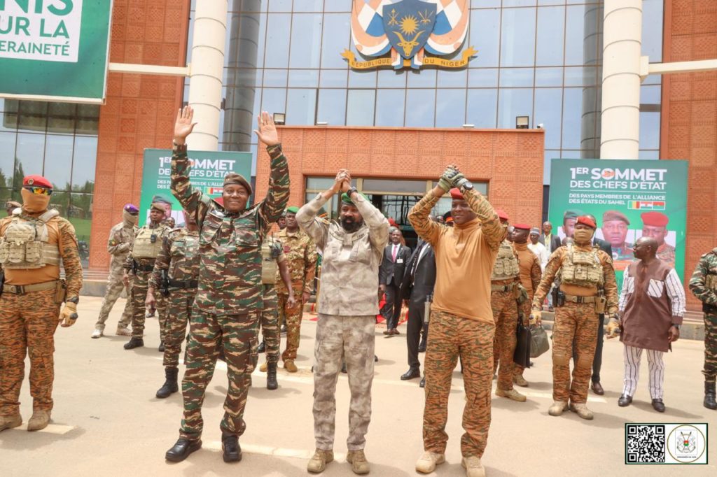 Les trois Chefs d'Etat de l'Alliance des Etats du Sahel (AES) à Niamey le 6 juillet 2024