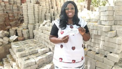 Pierrette Kafando, citoyenne Burkinabè résidente au Canada remet cinq tonnes de ciment à Faso Mêbo