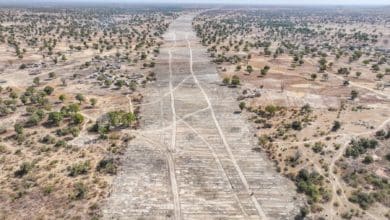 Vue aérienne du chantier de l'autoroute Ouaga - Bobo