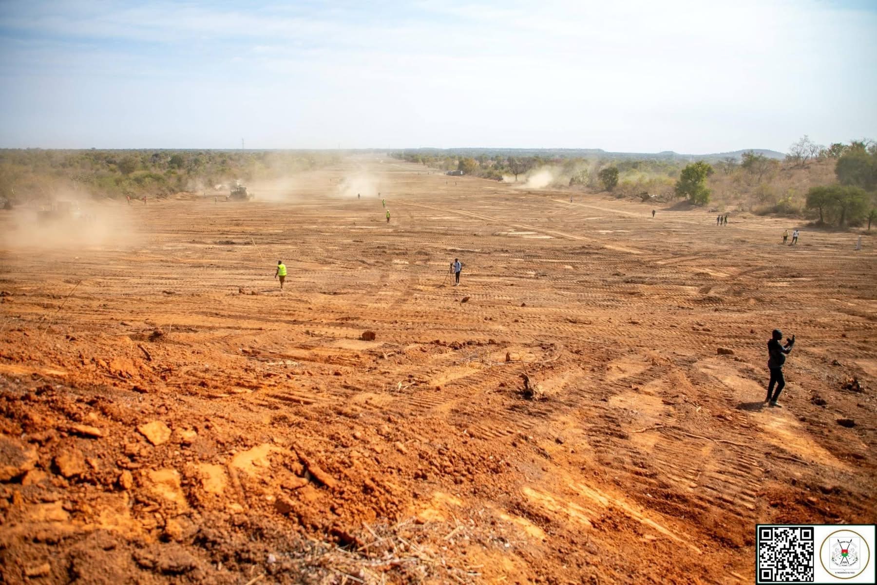 Vue aérienne du chantier de l'autoroute Ouaga - Bobo