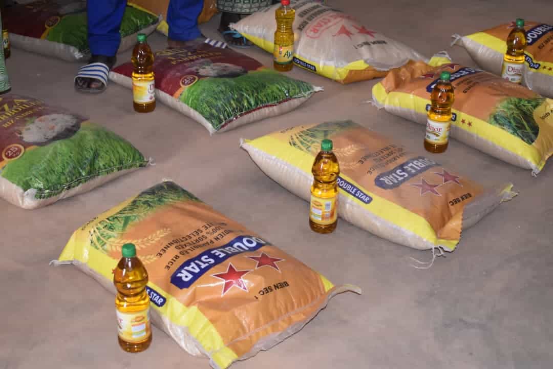 Une partie du lot de vivres, d'une valeur de 500 000 FCFA, destiné aux personnes déplacées internes et vulnérables.