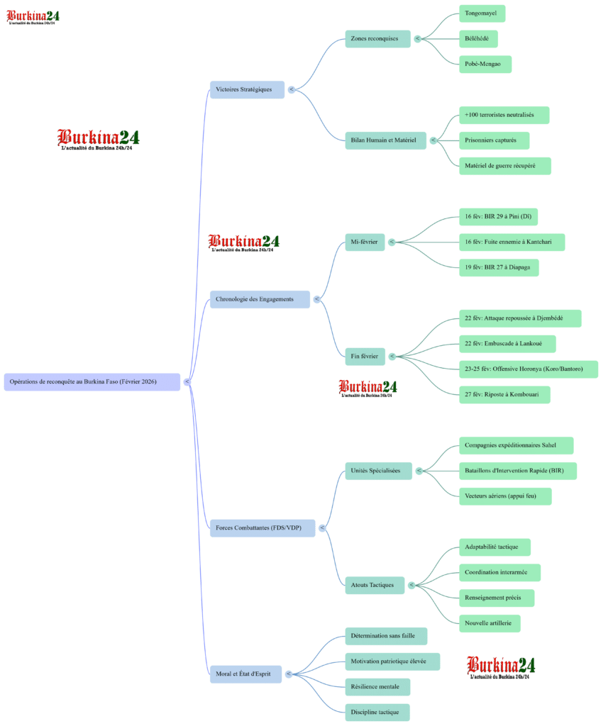 Carte Mentale ou Mind Map sur les nouvelles du front de fin Février 2026