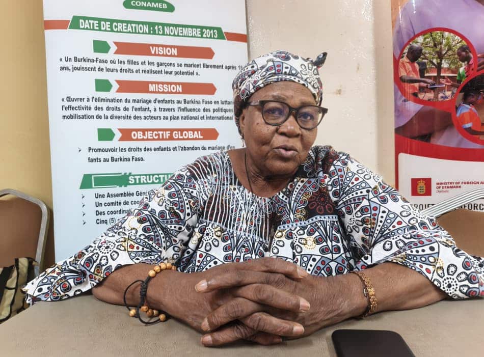 La coordinatrice nationale de la CONAMEB (Coalition nationale contre le mariage d’enfants au Burkina Faso)